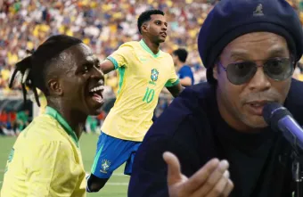 Rodrygo, Vinicius y Ronaldinho