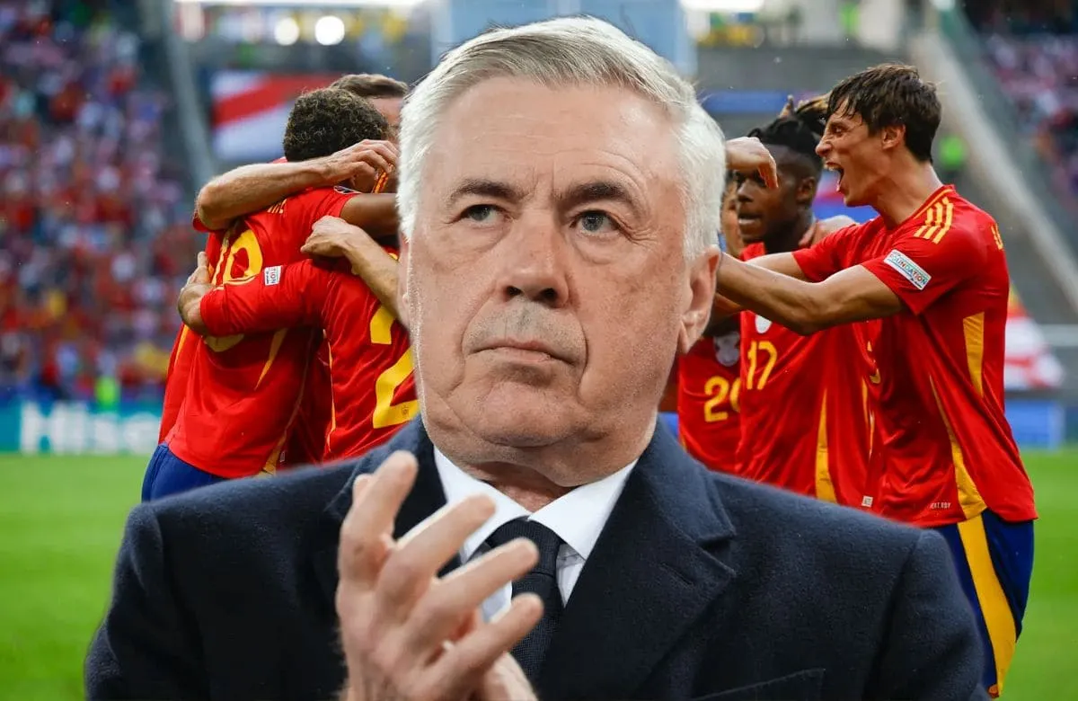 Carlo Ancelotti y once de España