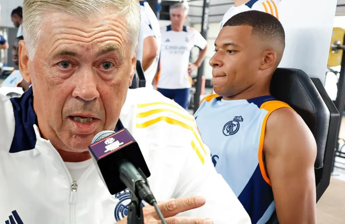 Carlo Ancelotti y Kylian Mbappé