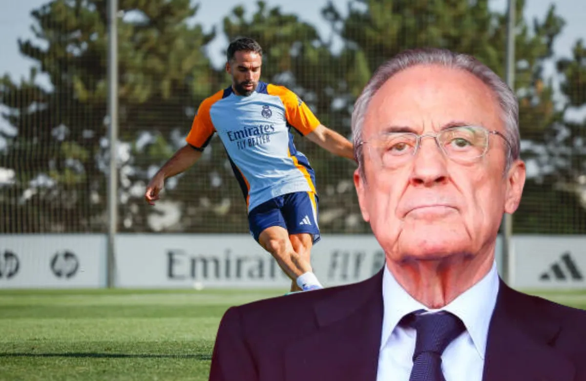 Dani Carvajal y Florentino Pérez.