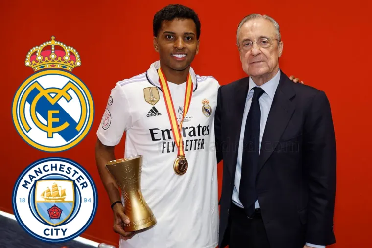 Florentino Pérez y Rodrygo Goes