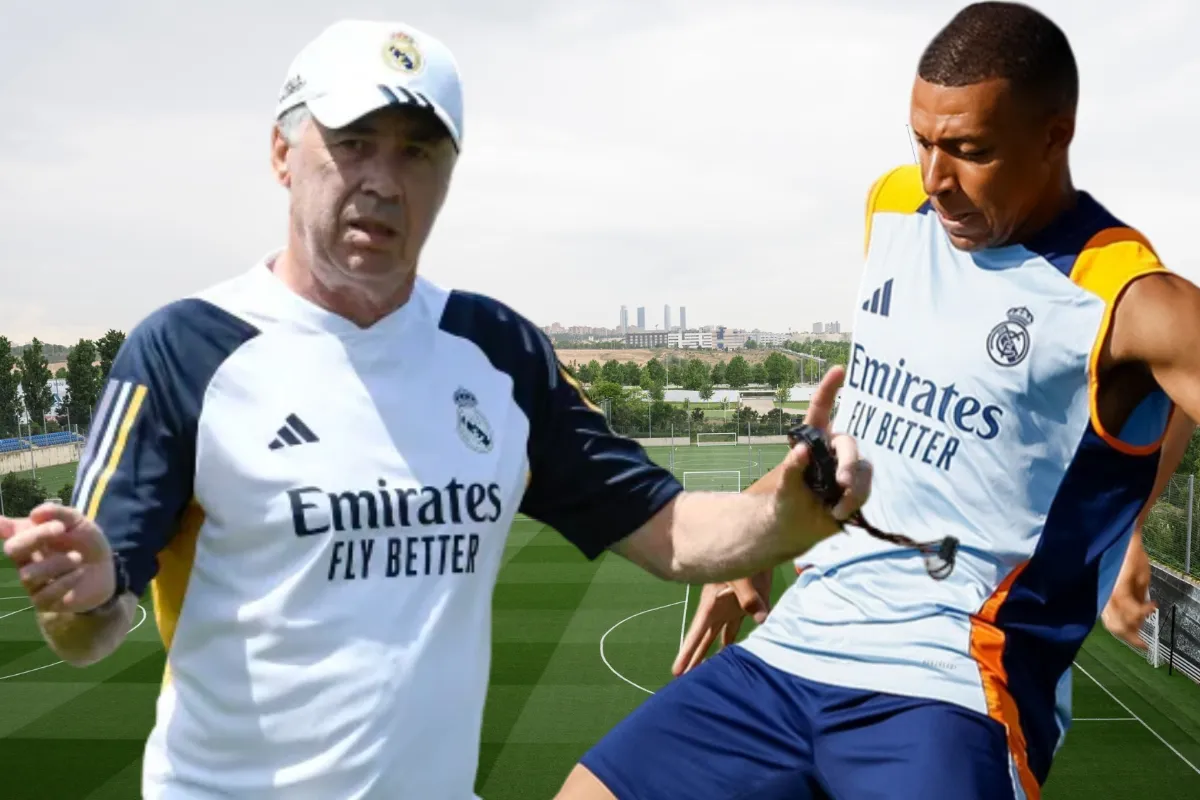 Carlo Ancelotti y Kylian Mbappé.