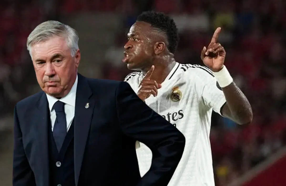 Ancelotti fue a por Vinicius en el vestuario, se lo dijo a la cara al descanso: “Vini, no podemos…”