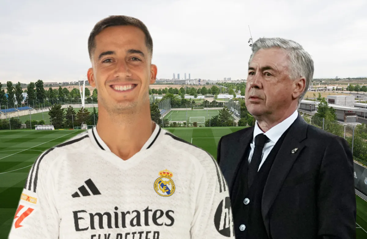 Lucas Vázquez y Carlo Ancelotti.