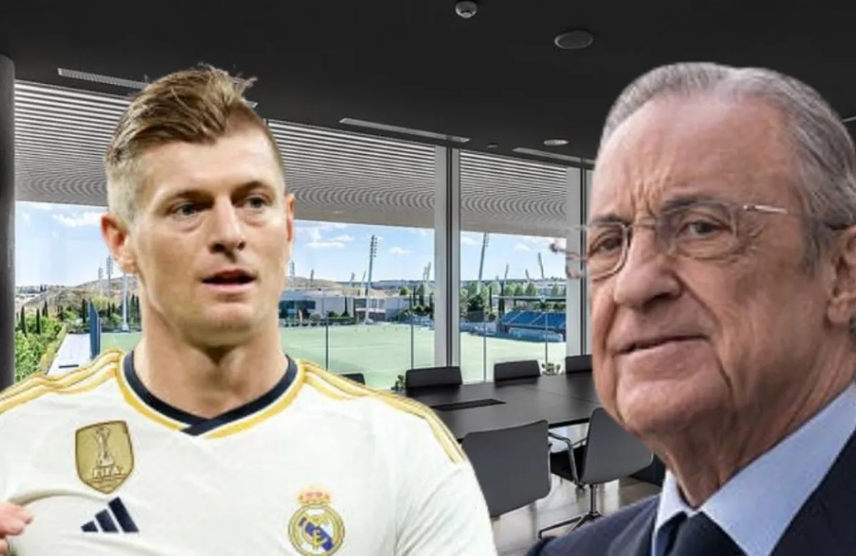 Toni Kroos y Florentino Pérez.