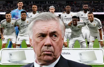 Carlo Ancelotti y jugadores del Real Madrid.