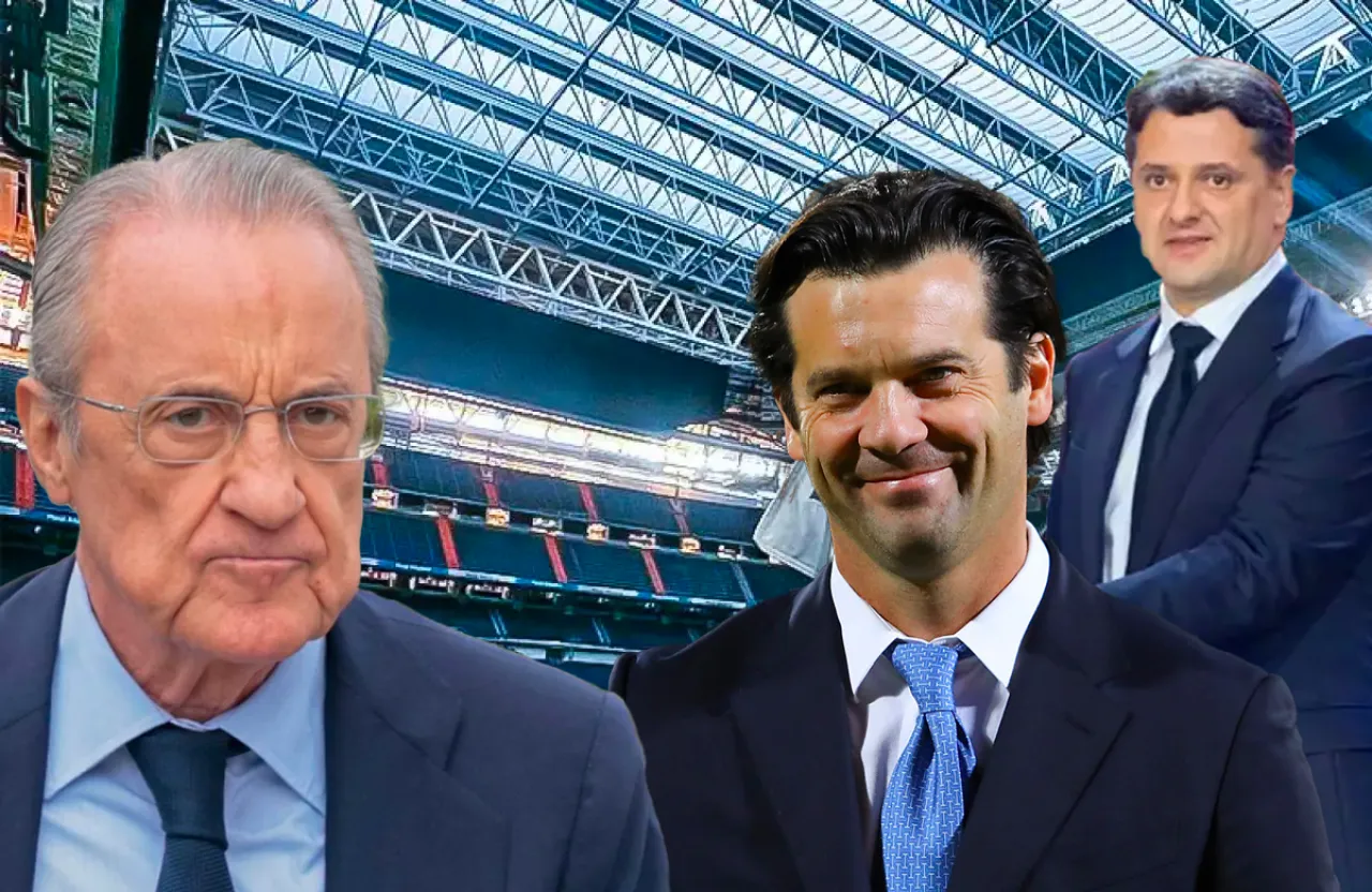 Florentino Pérez, Santiago Solari y Juni Calafat