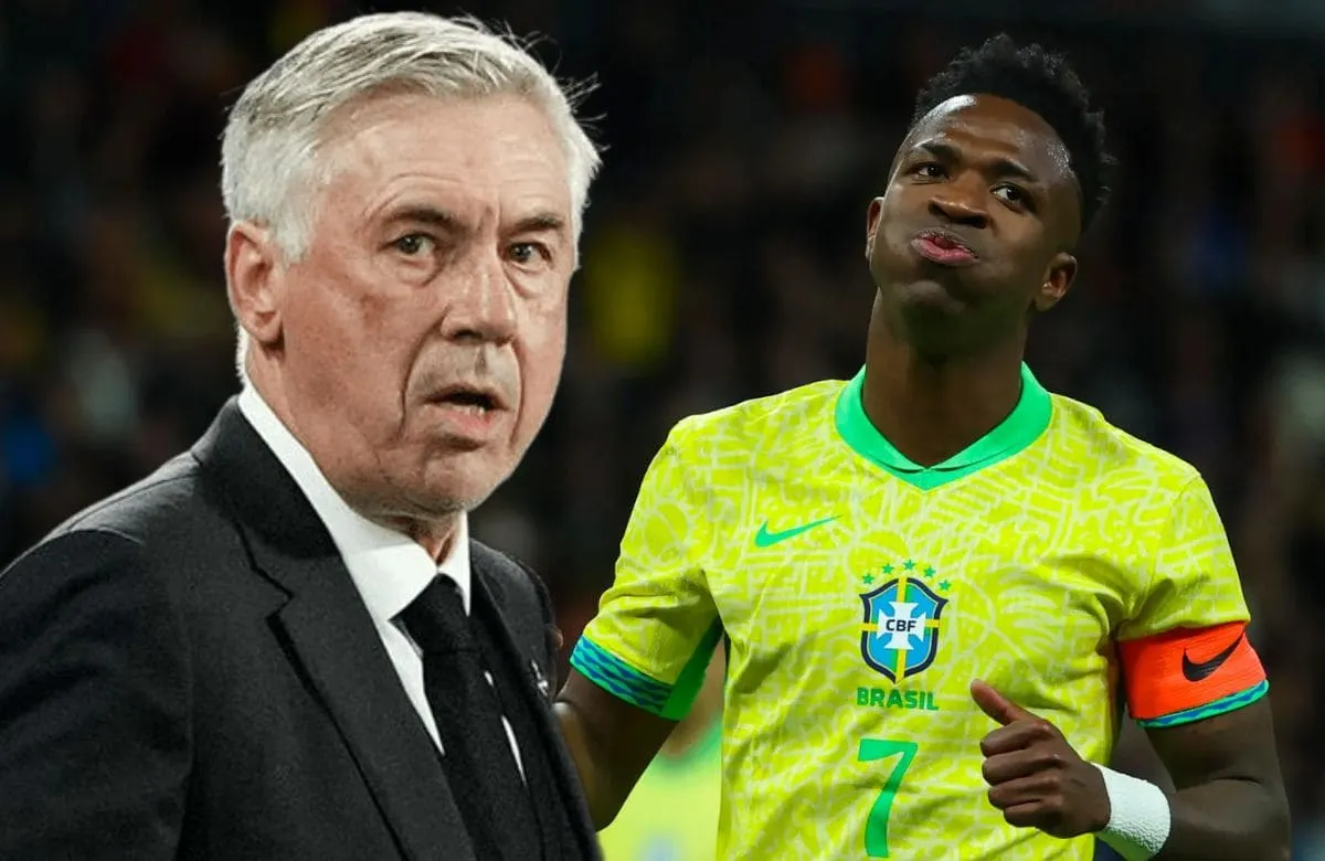 Carlo Ancelotti y Vinicius Jr.