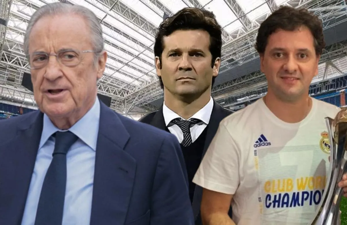 Florentino Pérez, Santiago Solari y Juni Calafat