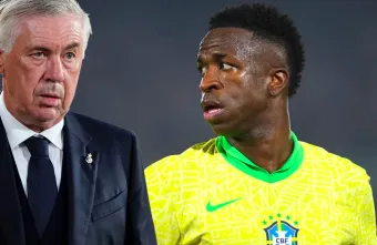 Carlo Ancelotti y Vinicius Jr.