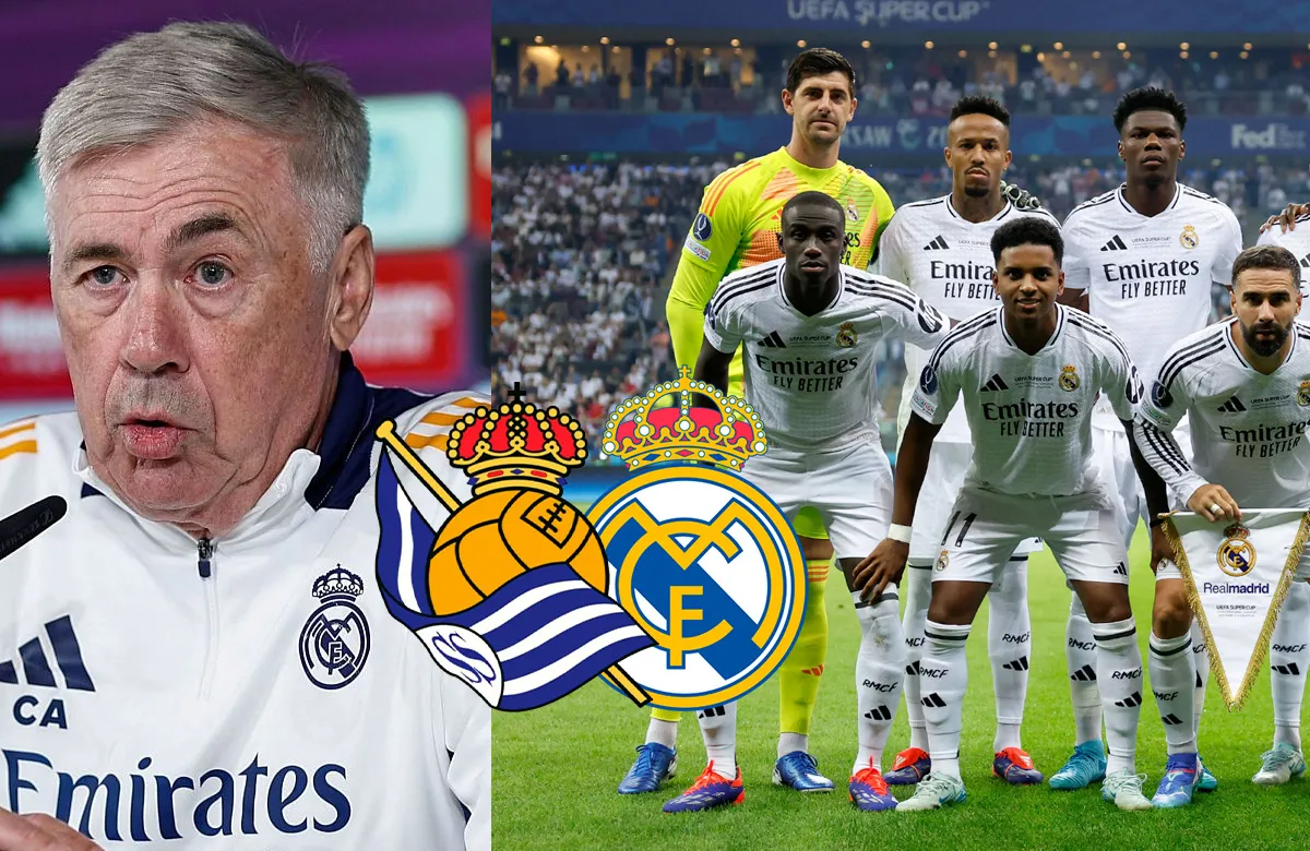 La alineación que Ancelotti ha probado para jugar ante la Real: dos mediapuntas