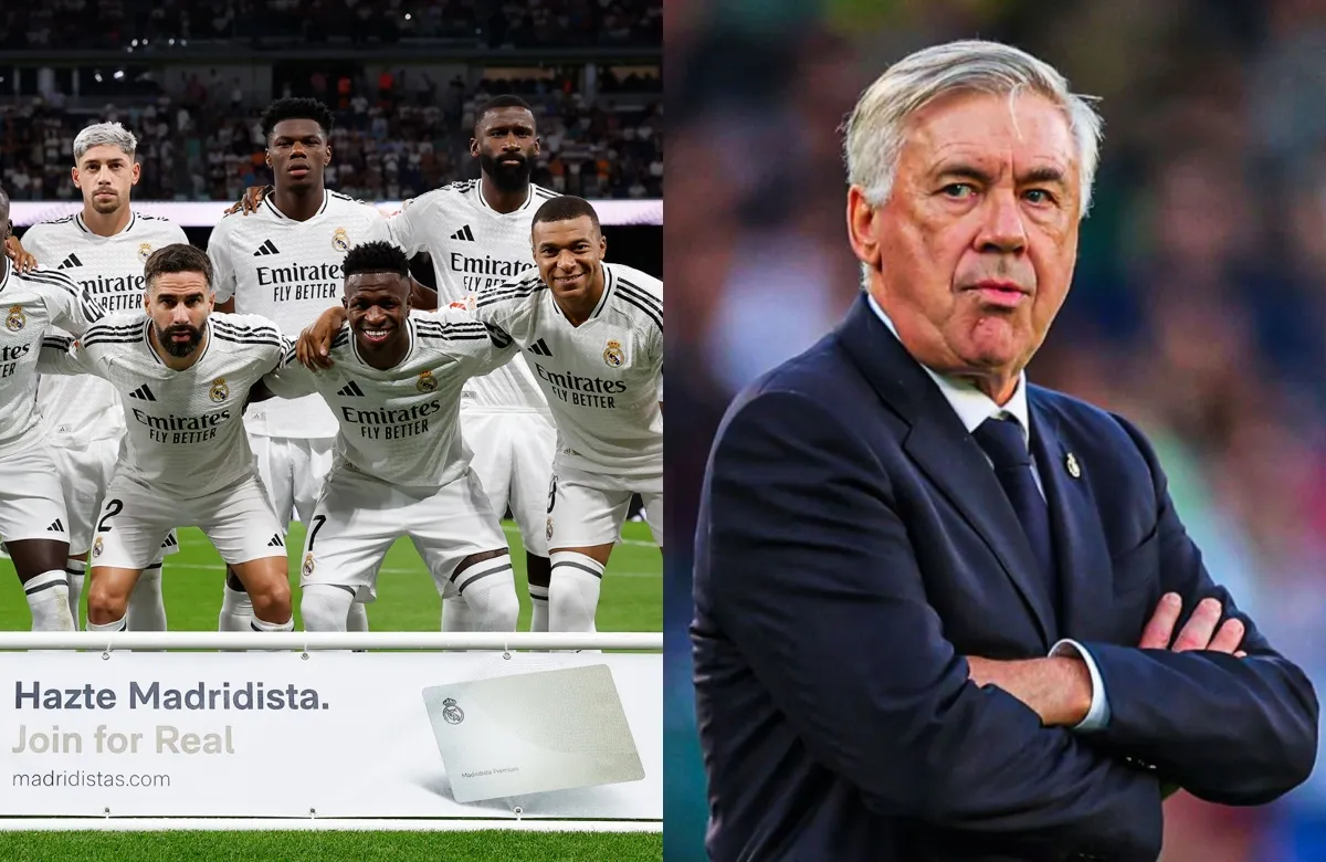 Carlo Ancelotti y jugadores del Real Madrid.