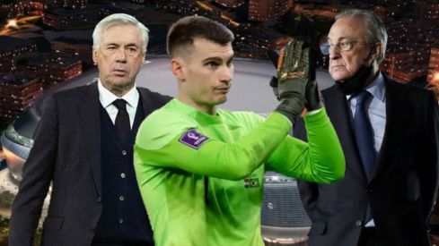 Livakovic está bajo la atenta mirada de Florentino Pérez y Carlo Ancelotti