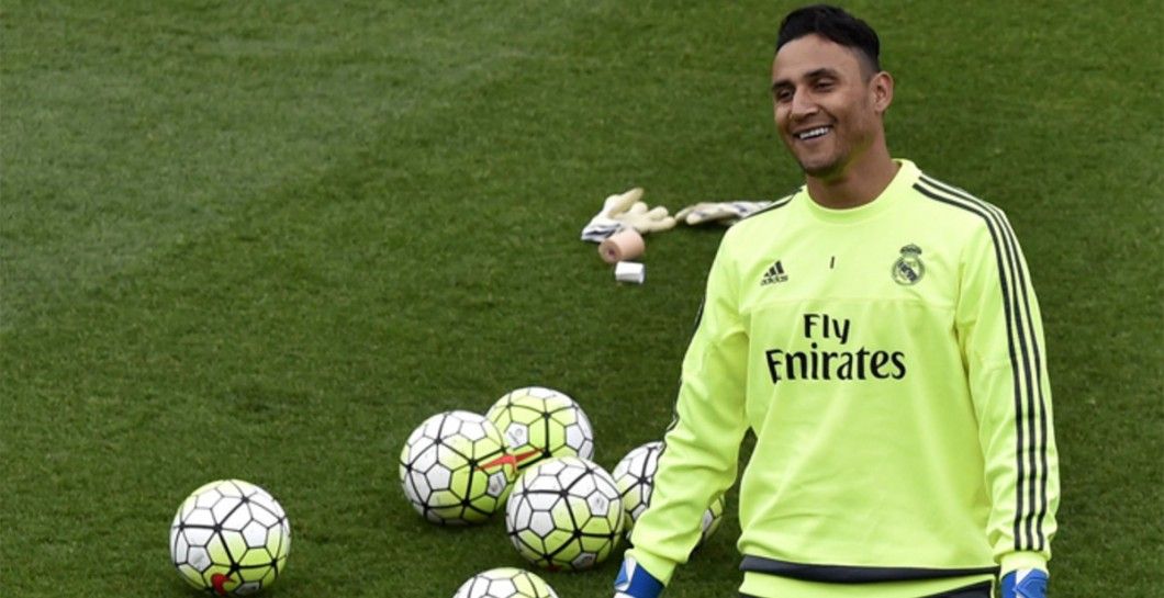 Keylor Navas en un entrenamiento del Real Madrid