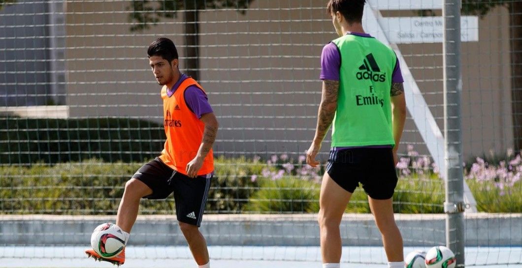 Sergio Díaz en el primer entrenamiento del Castilla