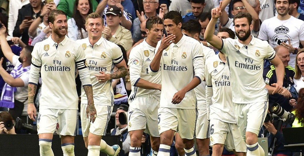 El Real Madrid celebra un gol