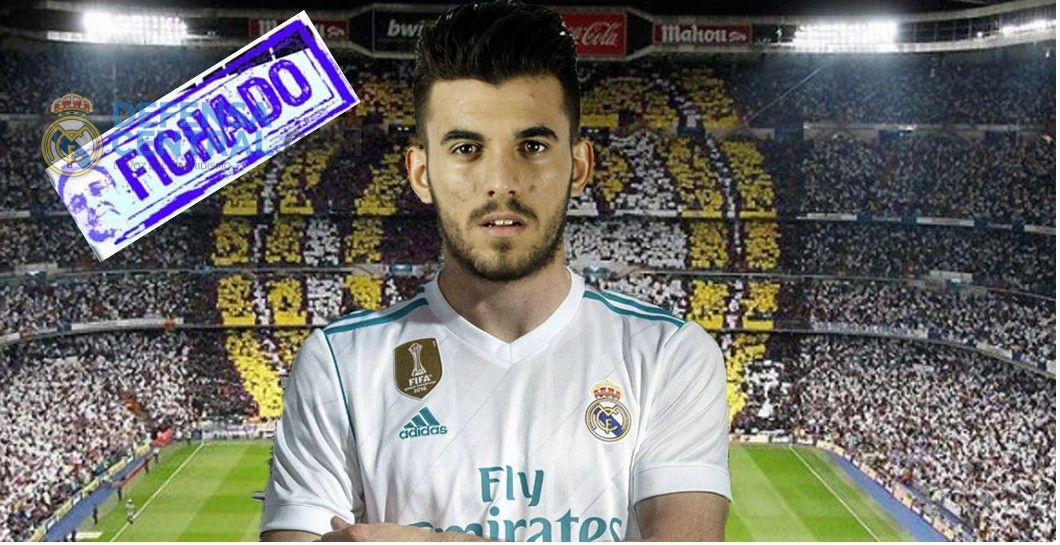 Montaje Dani Ceballos, logo fichado y vestido del Real Madrid
