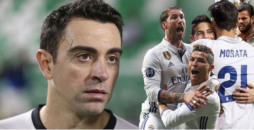 Montaje de Xavi Hernández y Real Madrid