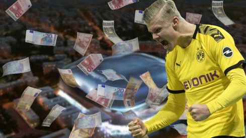 Haaland con dinero en el Bernabéu