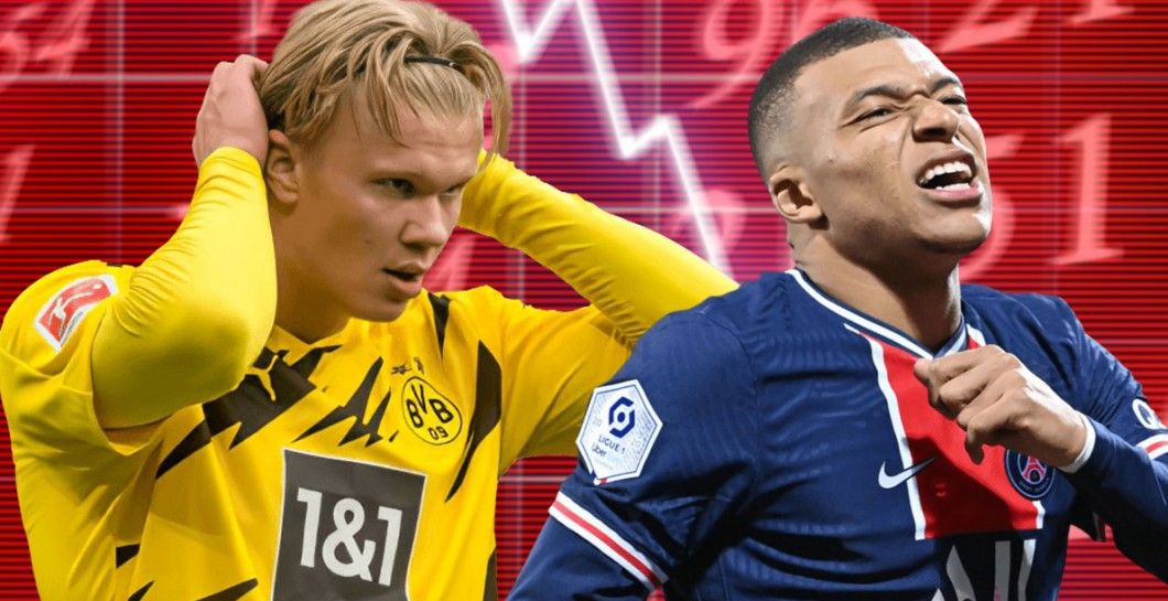 Mbappé y Haaland con flecha