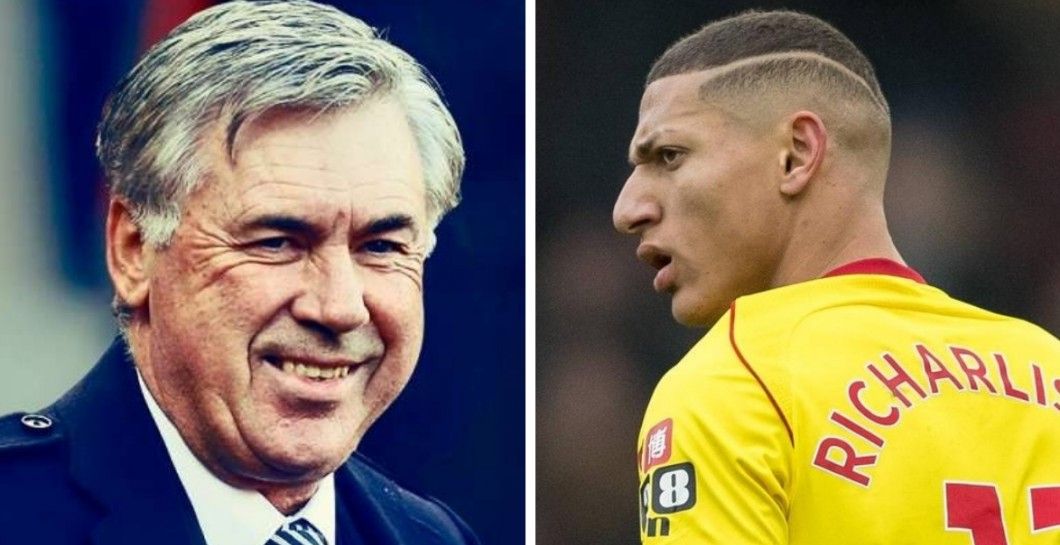 Richarlison y Ancelotti