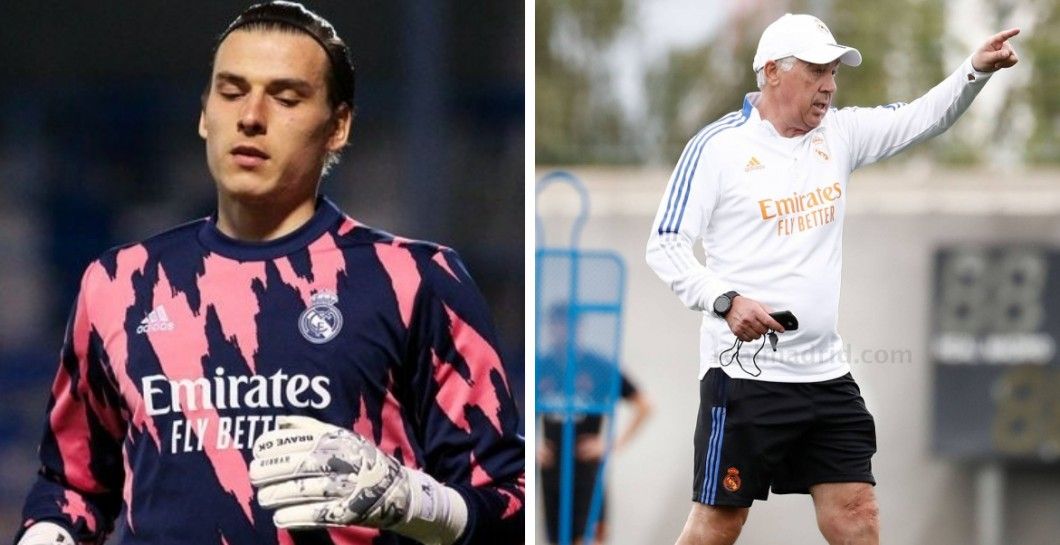Andriy Lunin y Ancelotti