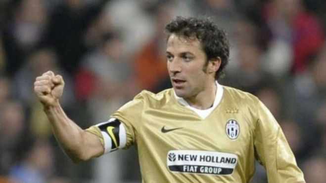 Del Piero jugando con la Juventus