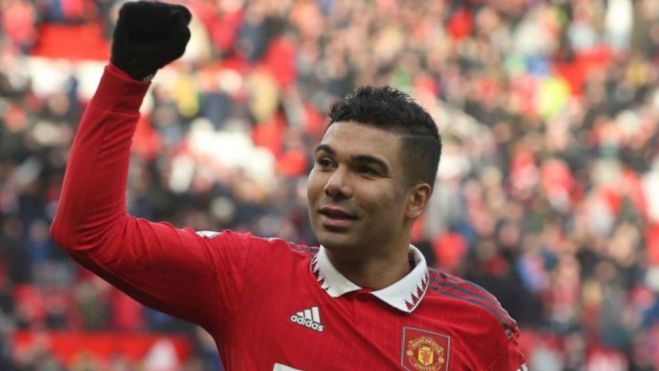 Casemiro en un partido del Manchester United