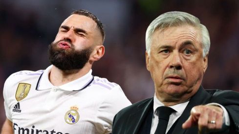 Karim Benzema y Carlo Ancelotti