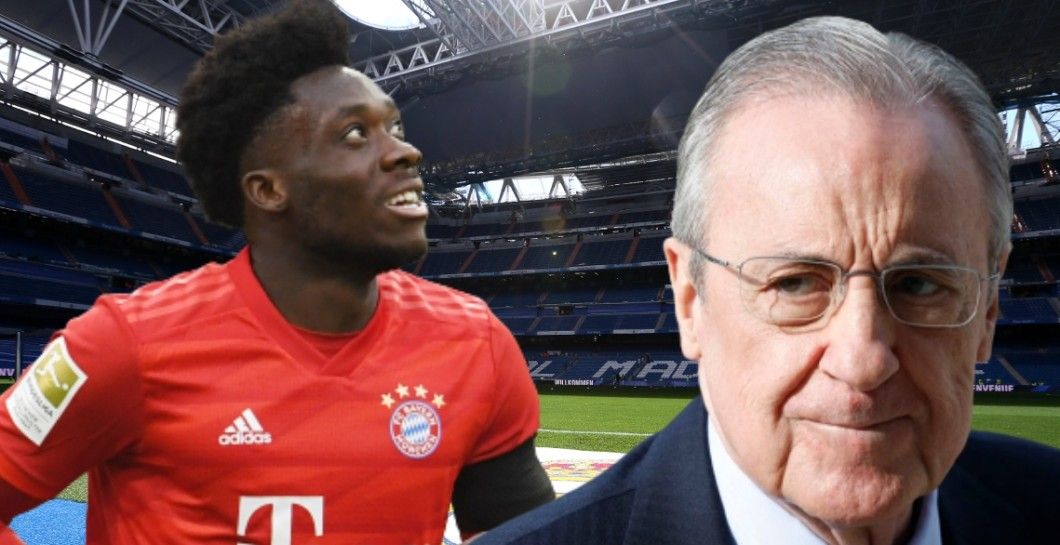 Alphonse Davies y Florentino Pérez