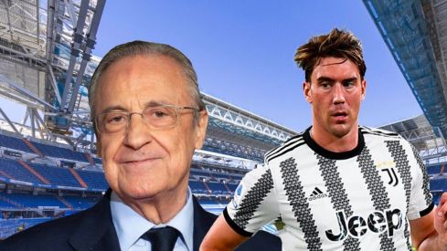 Florentino Pérez y Dušan Vlahović
