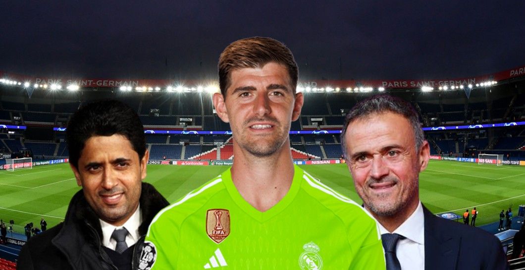 Al Khelaifi, Thibaut Courtois y Luis Enrique