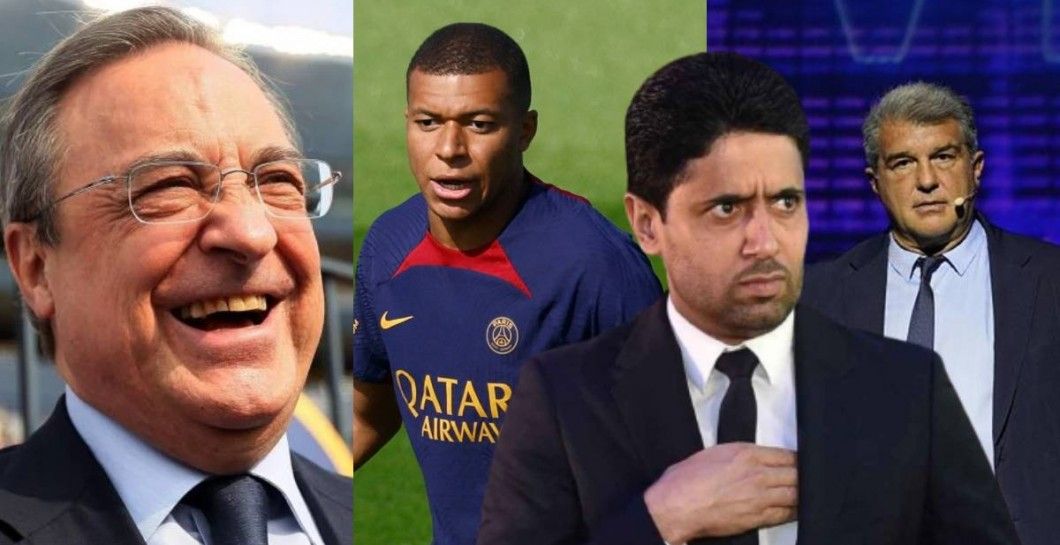 Florentino, Mbappé, Al-Khelaïfi y Laporta