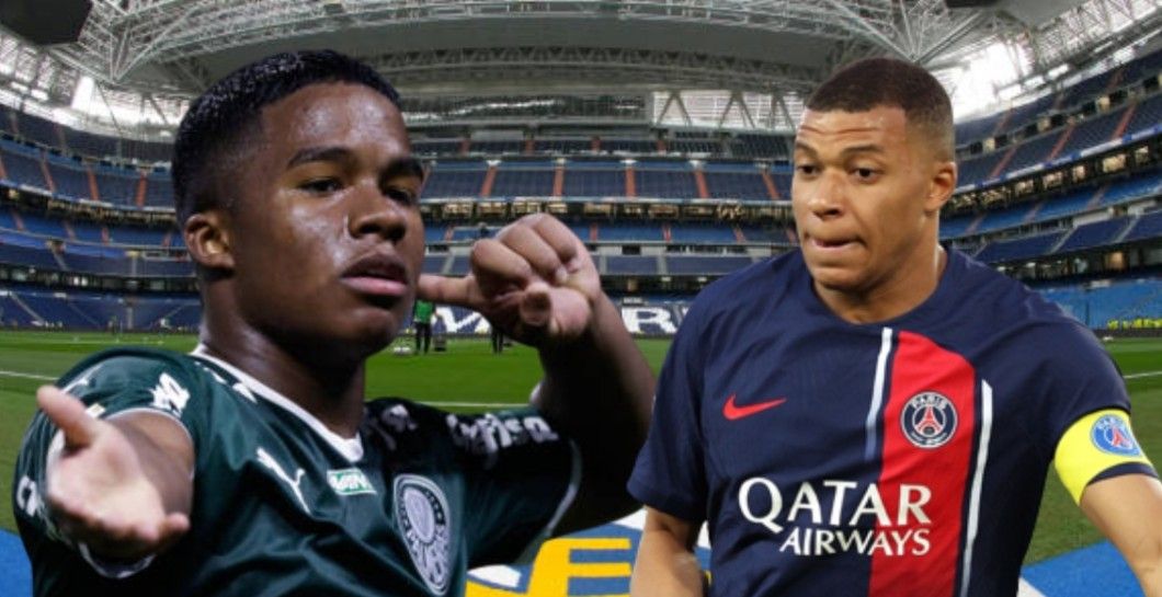 Endrick y Kylian Mbappé