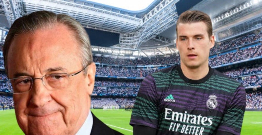 Andriy Lunin y Florentino Pérez
