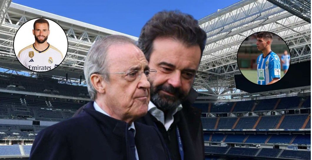 Florentino Pérez, Izan Merino, Nacho Fernández y José Ángel Sánchez