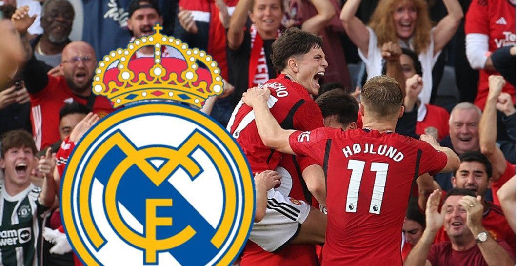 Jugadores del Manchester United y Real Madrid