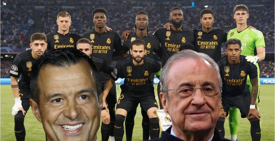 Jorge Mendes, Florentino Pérez y un once del Madrid