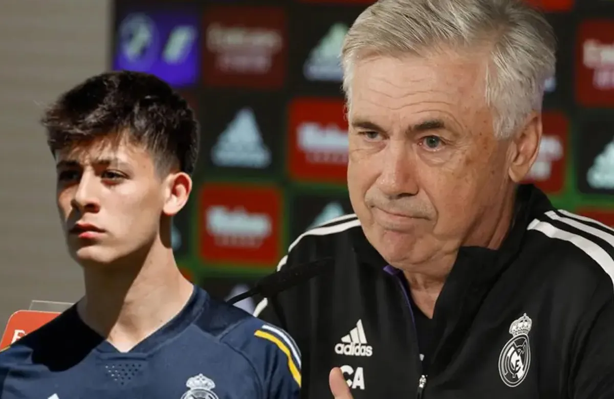 Ancelotti y Arda Güler hablan durante la Eurocopa