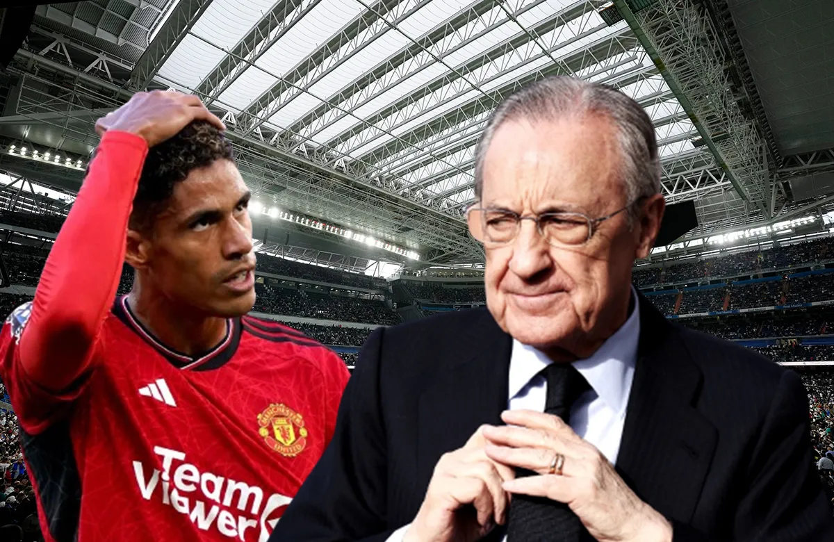 Raphael Varane y Florentino Pérez