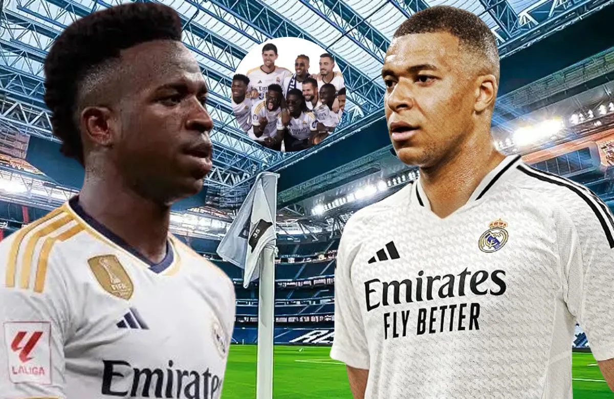 Vinicius, jugadores del Madrid y Mbappé
