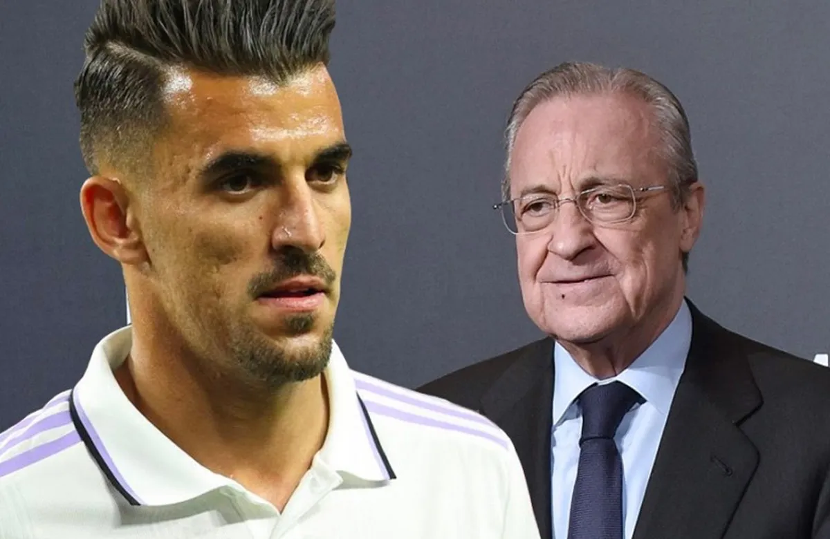 Dani Ceballos y Florentino Pérez.