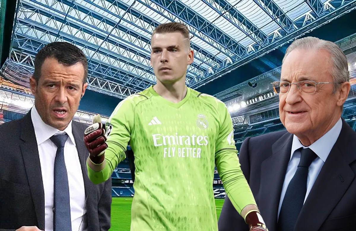 Jorge Mendes, Andriy Lunin y Florentino Pérez