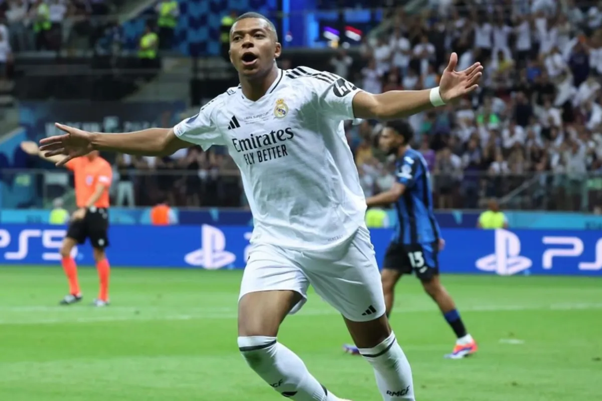Kylian Mbappé, celebrando su gol ante la Atalanta.