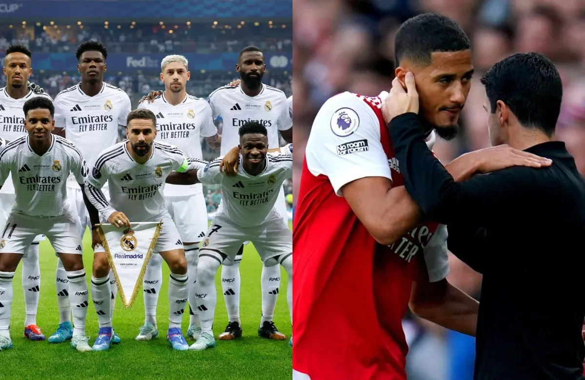 Jugadores del Real Madrid, William Saliba y Arteta.