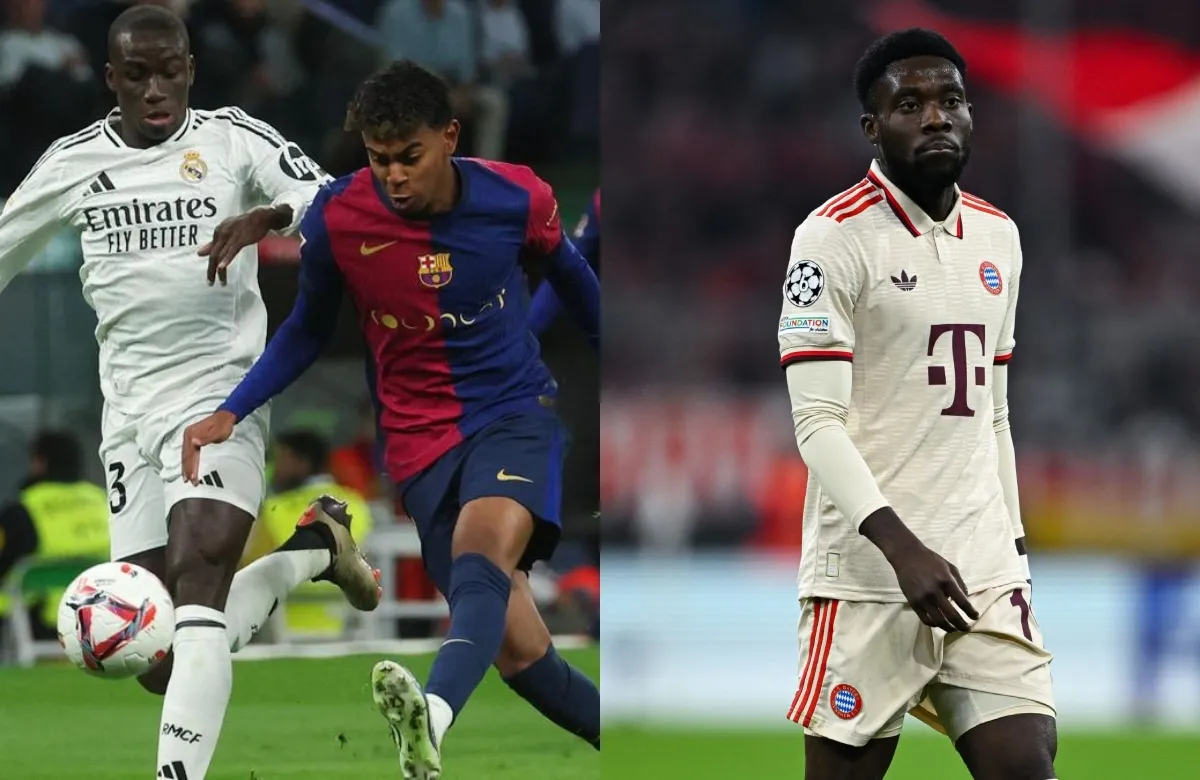 Ferland Mendy, Lamine Yamal y Alphonso Davies.