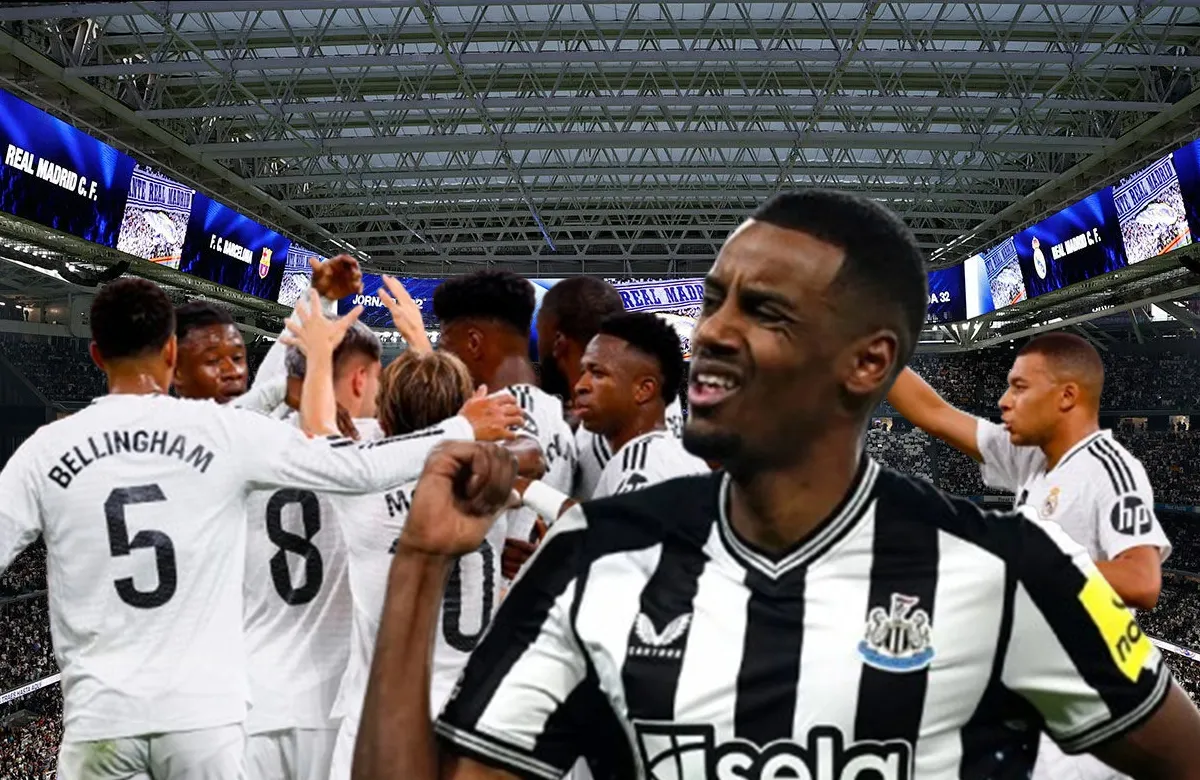 Isak y jugadores del Real Madrid.