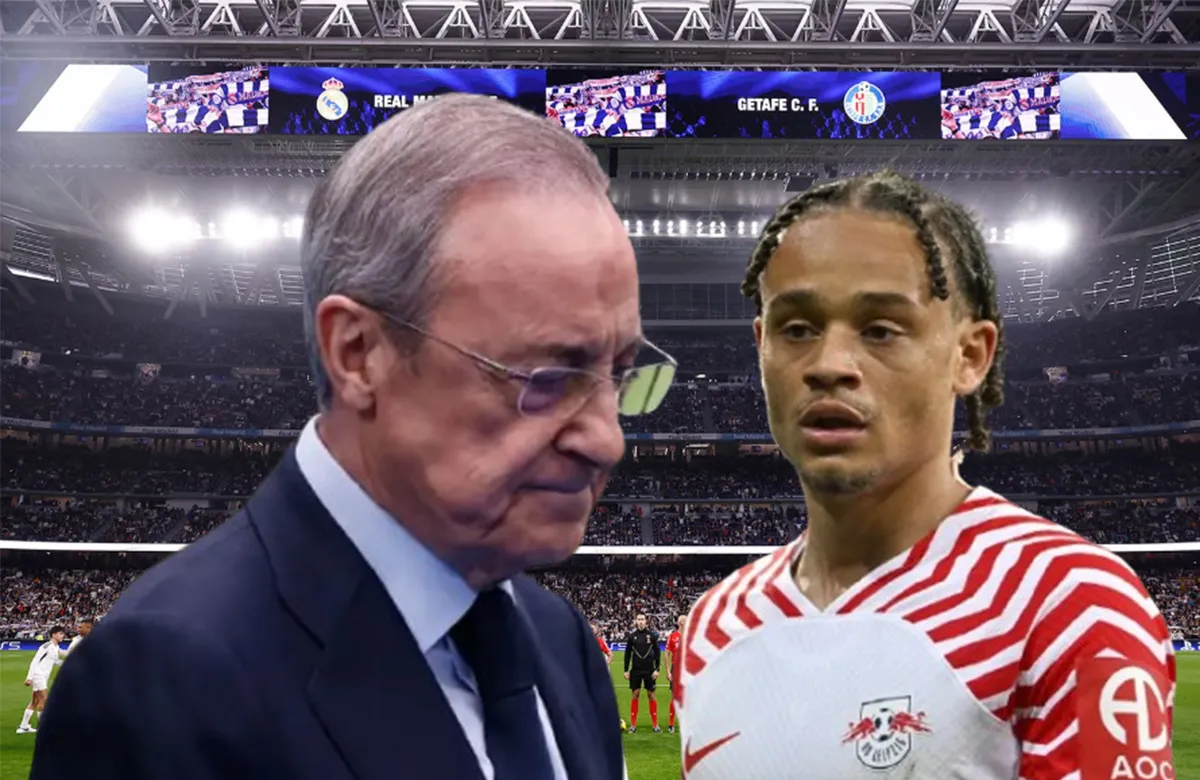 Florentino Pérez y Xavi Simons en el Santiago Bernabéu.