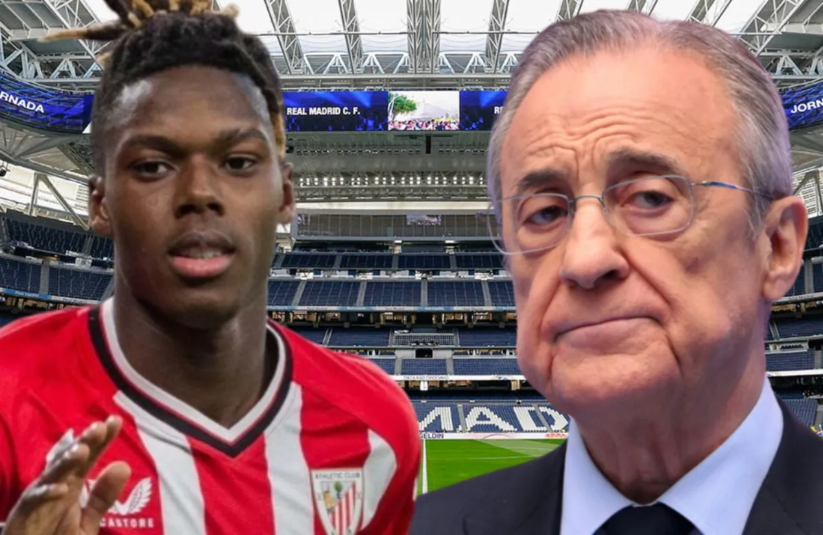 Nico Williams y Florentino Pérez.