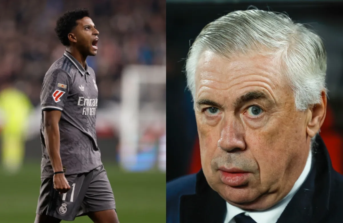 Rodrygo Goes y Carlo Ancelotti.